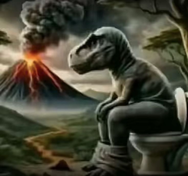 Dino Toilet Volcano